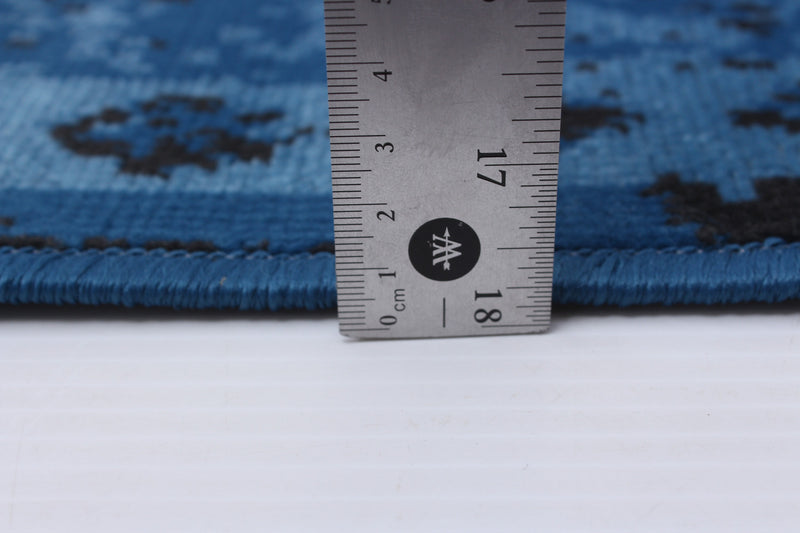 Carpette Chenta bleue 6 pi 7 po x 9 pi 6 po