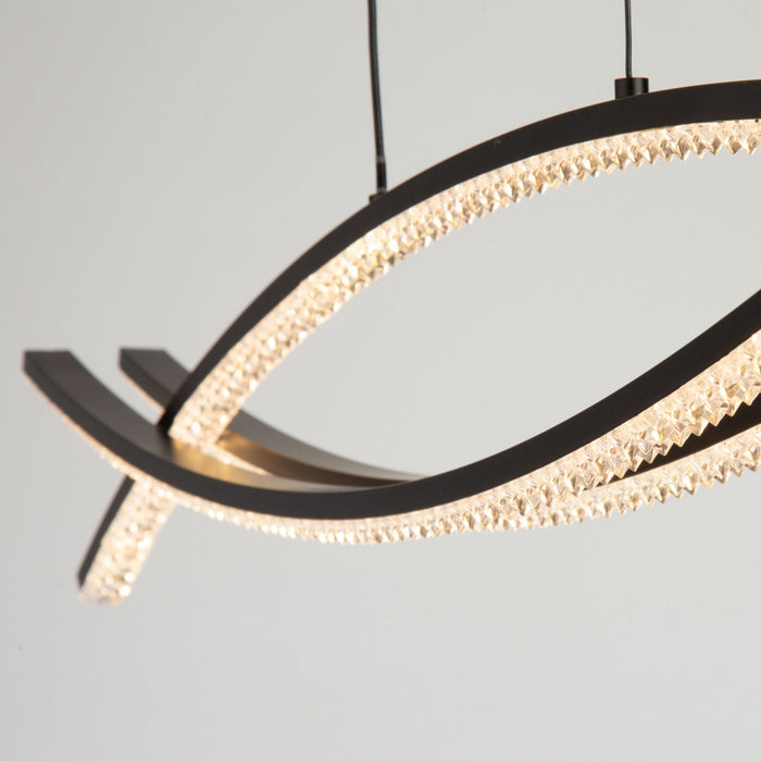 Luminaire suspendu Nova noir à DEL de 30 W