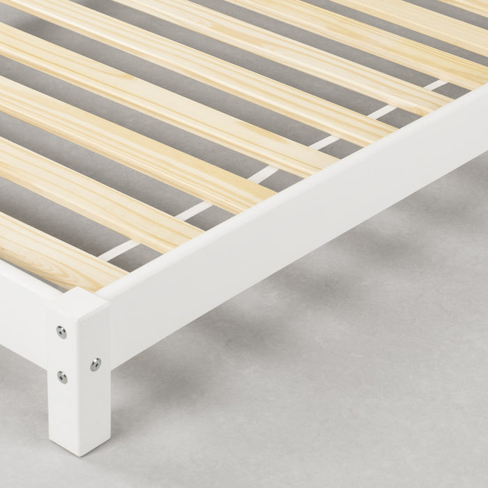 Sweedi Lit avec tête de lit maison Simple - Blanc solide