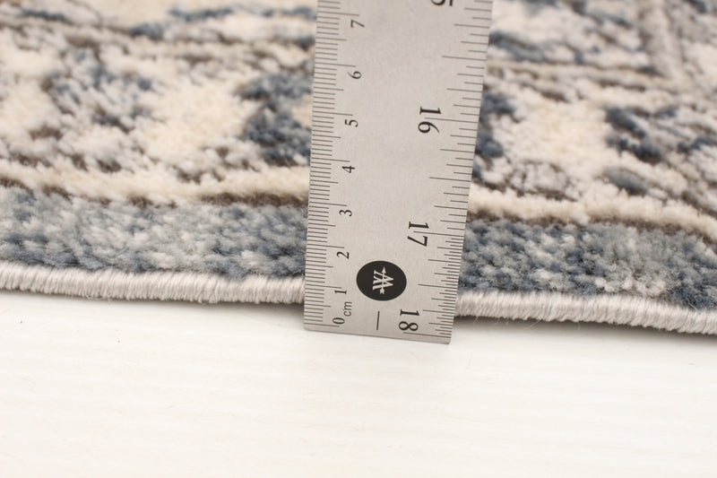 Carpette Octavian Tabriz bleu-ivoire - 2 pi 7 pox 8 pi 2 po