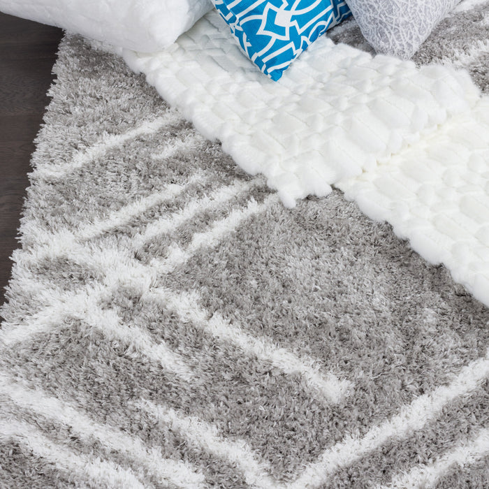 Carpette Ker grise à rayures 3 x 5