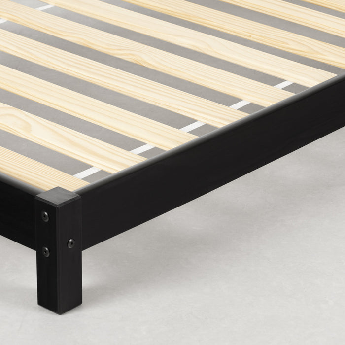 Sweedi Lit avec tête de lit maison Simple - Noir mat