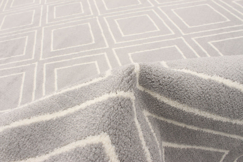 Carpette August gris géodeblanc 6 pi 7 po x 9 pi 6 po