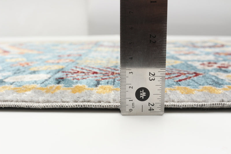 Carpette Gypsy bleue lavable à la machine - 6 pi 0 po x 9 pi 0 po