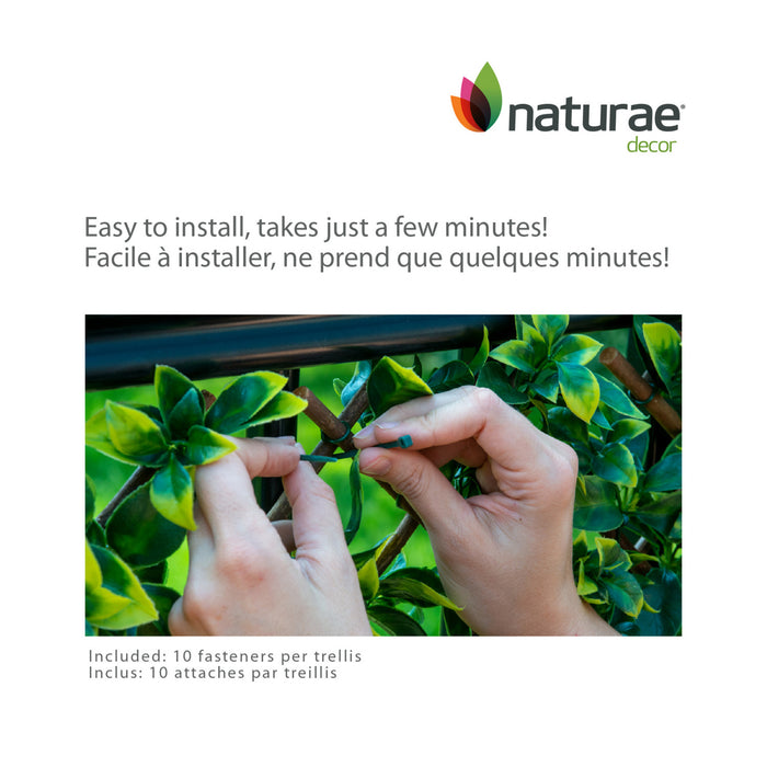 Treillis de saule extensible 36 po x 72 po avec feuilles de gardénia artificielles