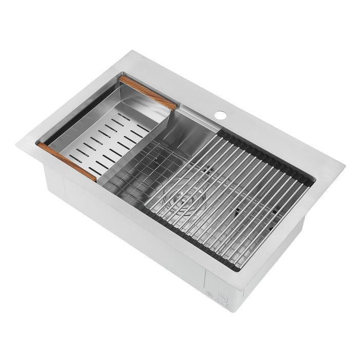 Évier de cuisine poste de travail sous plan ou en surface Ancona de 30 po - AN-33105