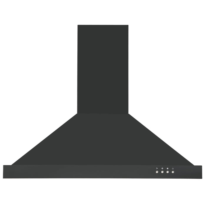 Hotte de cuisinière murale convertible Ancona de 30 po de style pyramidal en acier inoxydable noir - AN-17-16BSS
