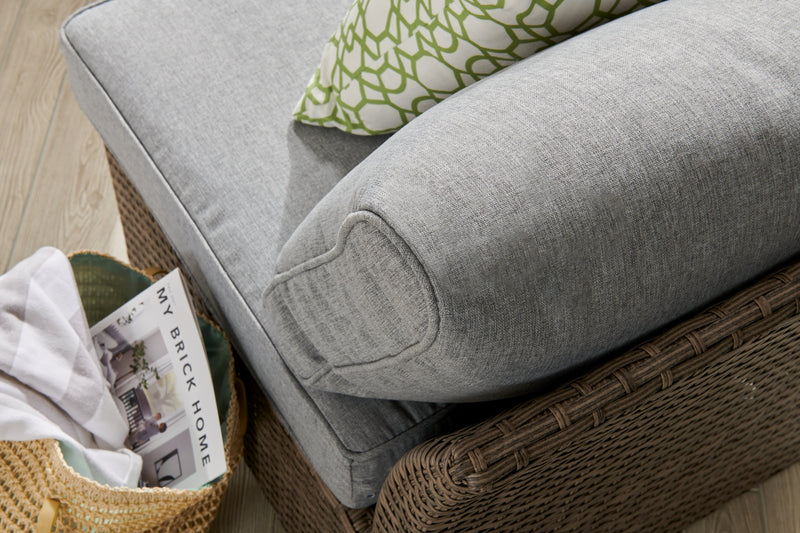 Ensemble de conversation Bermuda 6 pièces avec toit pour la terrasse à l’extérieur - osier en résine tressé à la main, résistant aux rayons UV et aux intempéries - gris