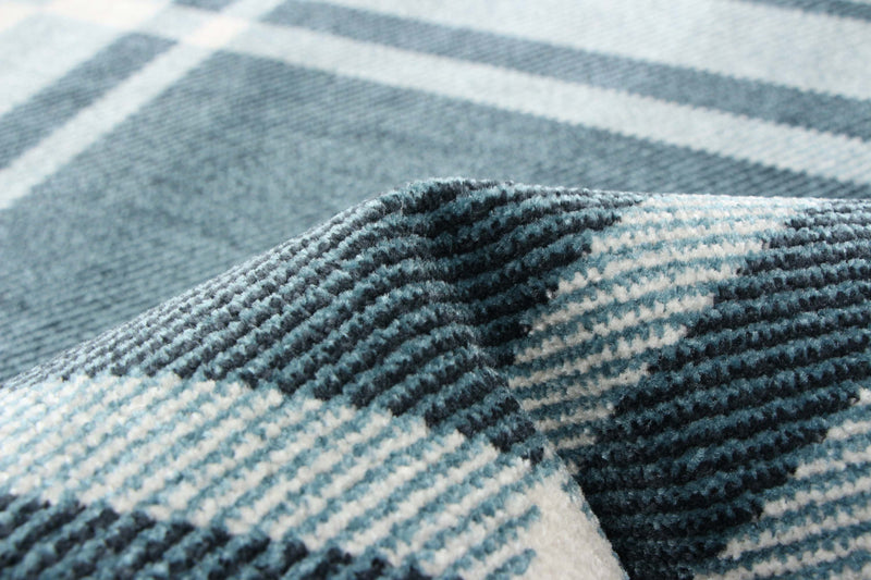 Carpette Roma bleue lavable à la machine - 5 pi 0 po x 7 pi 0 po