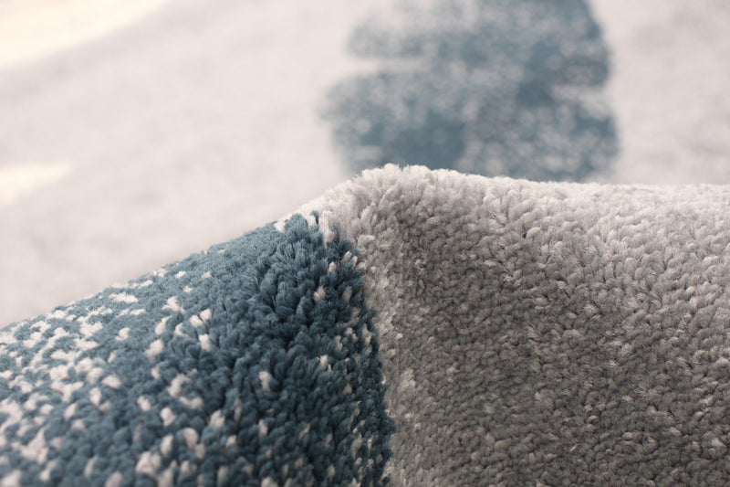 Carpette Palta argent-couleur pétrole - 7 pi 10 pox 10 pi 2 po