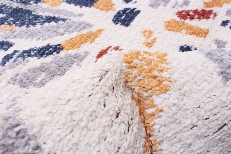 Carpette Paloma Sunburst bleu marineblanche - 6 pi 7 po x 9 pi 6 po