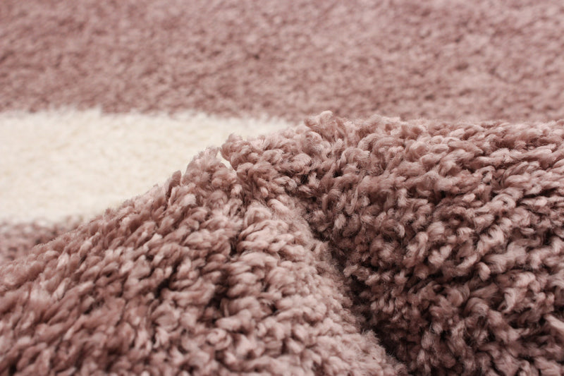 Carpette à poil long Luci rose 3 pi 11 po x 6 pi 0 po