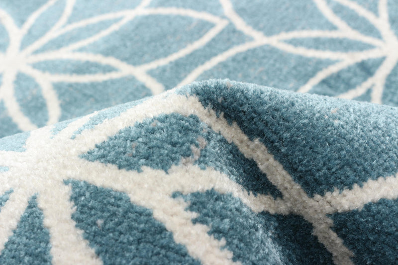 Carpette Terali turquoise lavable à la machine - 2 pi 6 po x 8 pi 0 po