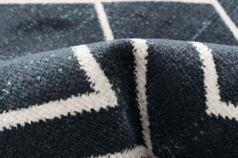 Carpette Kenza bleue lavable à la machine - 2 pi 6 po x 8 pi 0 po