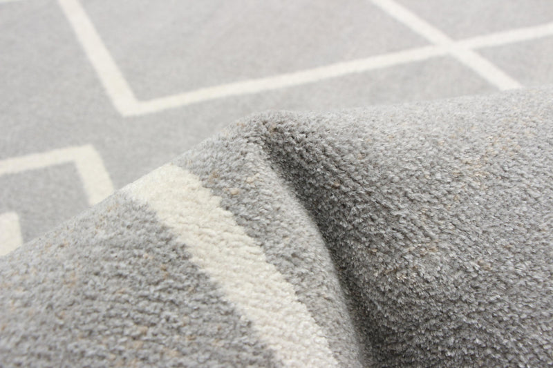 Carpette Kenza grise lavable à la machine - 3 pi 0 po x 5 pi 0 po