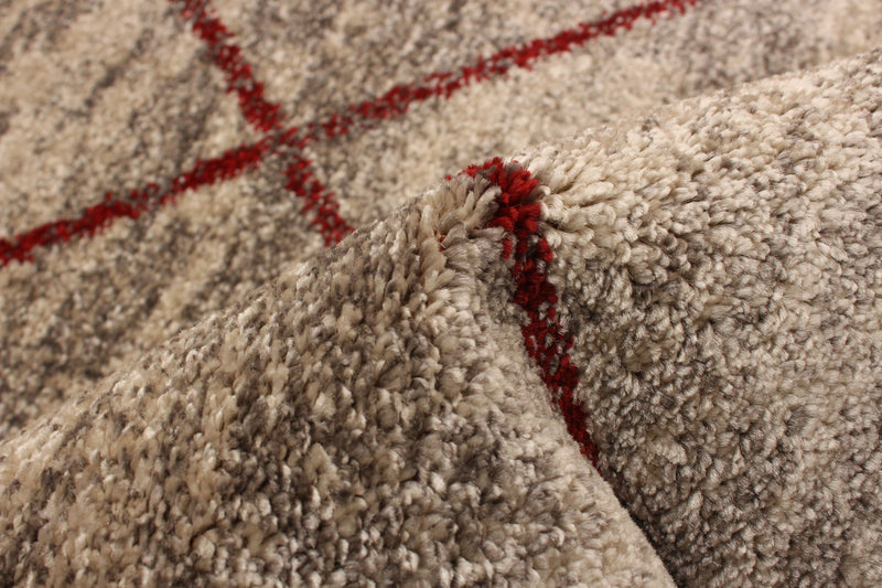 Tapis Grande Ivoire / Rouge 7pi 10 po X 10pi 2po