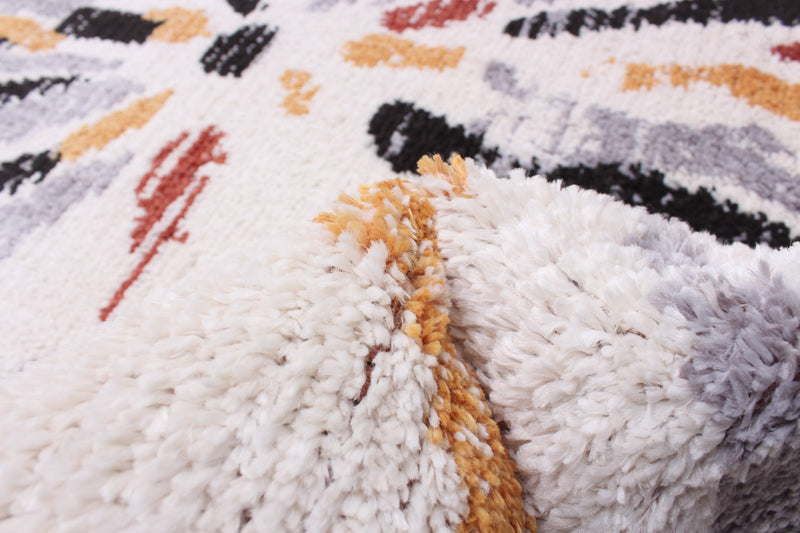 Carpette Paloma Sunburst noireblanche - 8 pi 0 po x 10 pi 0 po