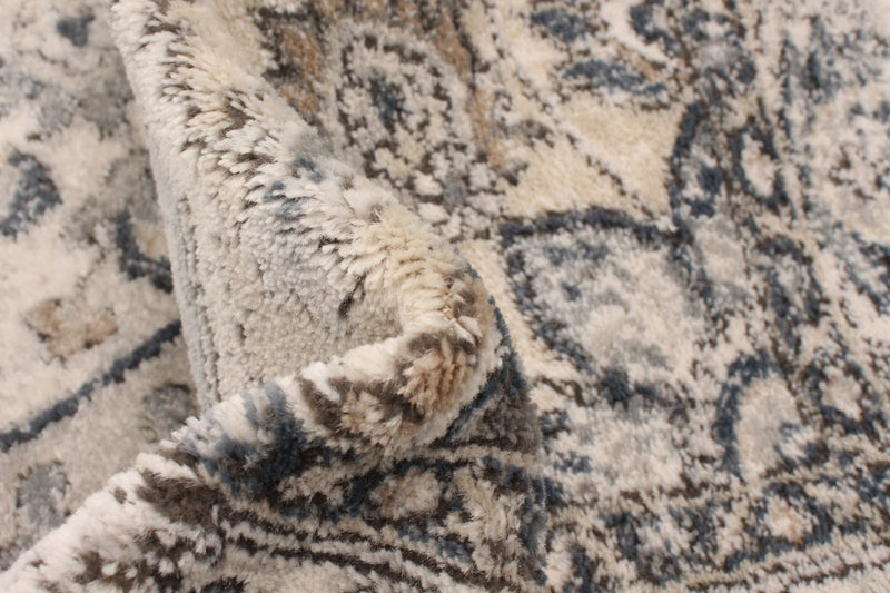 Carpette Octavian Tabriz bleu-ivoire - 3 pi 11 pox 5 pi 11 po