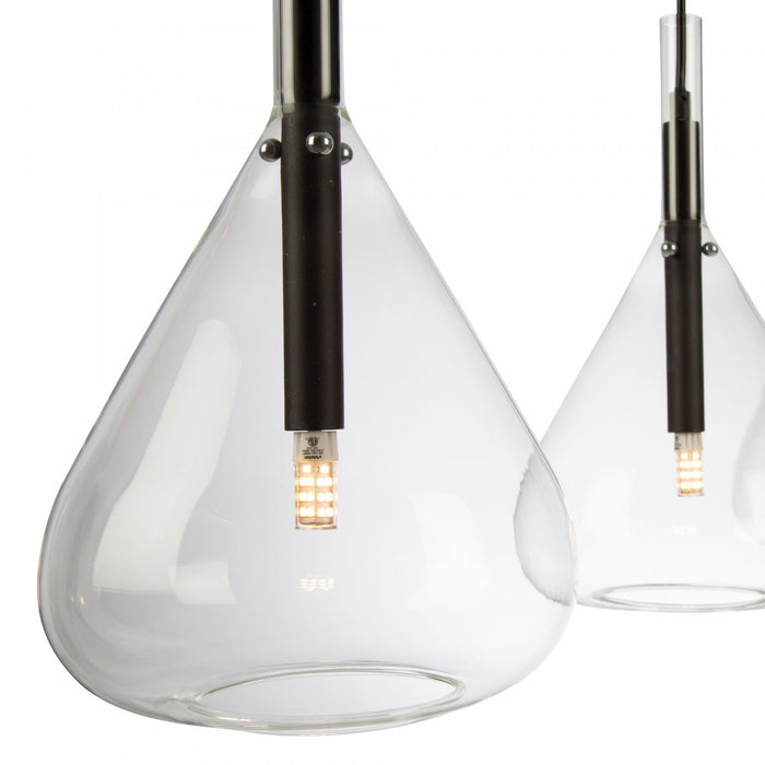 Luminaire suspendu Conic noir à 4 ampoules