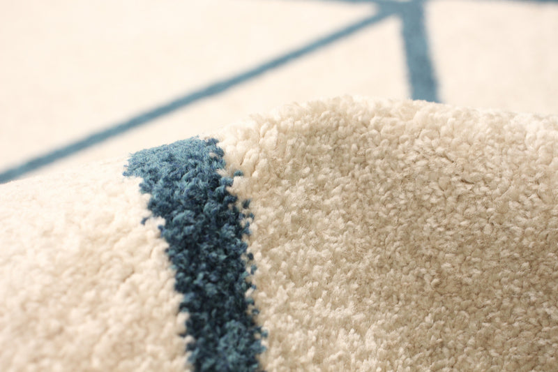 Carpette Anandi ivoire-bleu - 3 pi 11 pox 5 pi 7 po
