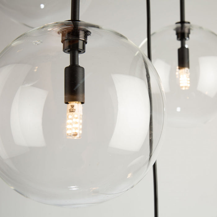 Luminaire suspendu Pinpoint noir à 5 ampoules