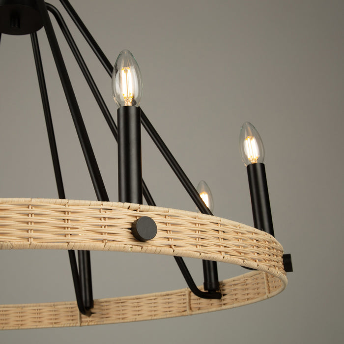 Lustre Perris noir à 8 ampoules