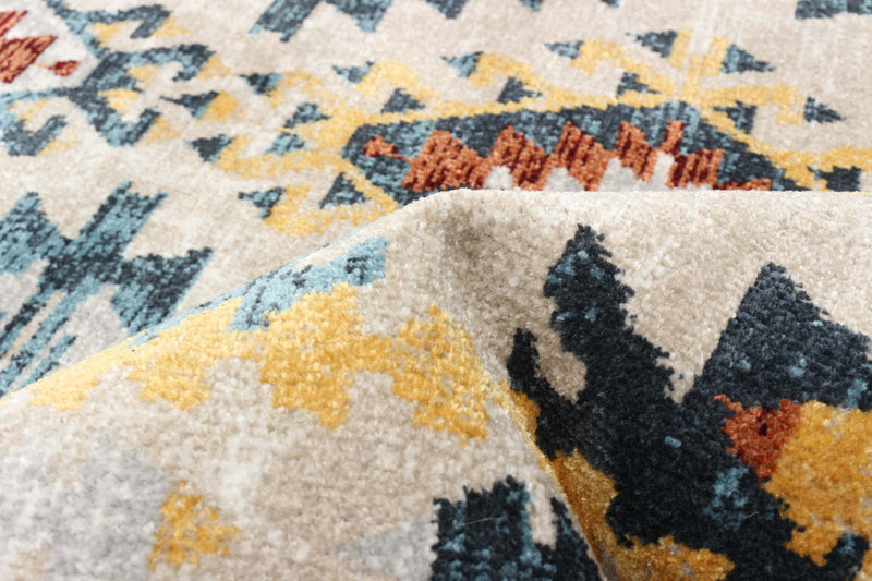 Carpette Mosaic taupe et cuivre lavable à la machine - 2 pi 6 po x 8 pi 0 po