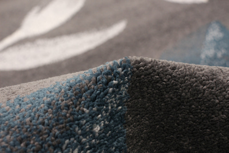 Carpette Palta anthracite-couleur pétrole - 7 pi 10 pox 10 pi 2 po