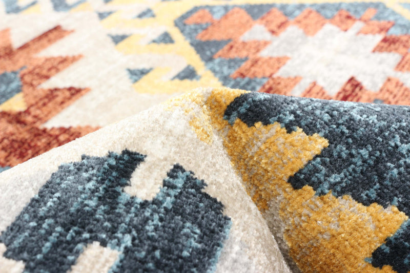 Carpette Mosaic taupe et cuivre lavable à la machine - 3 pi 0 po x 5 pi 0 po