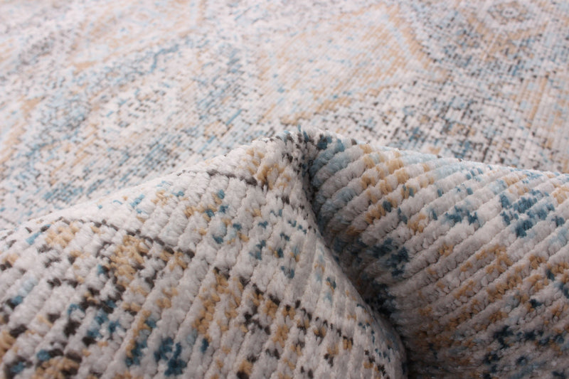 Carpette Leandra taupe/bleue 3 pi 11 po x 5 pi 11 po