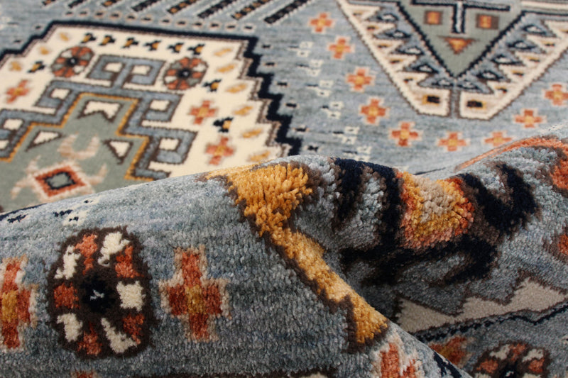 Carpette Edwin bleu marin ivoire - 5 pix 7 pi