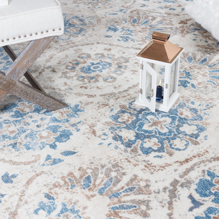 Carpette Shi Flora bleue 3 x 5