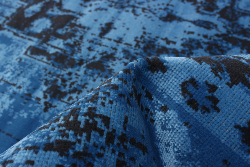 Carpette Chenta bleue 6 pi 7 po x 9 pi 6 po