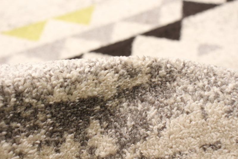Carpette Raja ivoire-verte - 5 pi 3 pox 7 pi 3 po