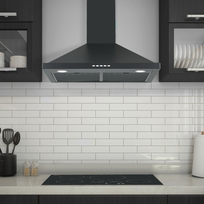 Hotte de cuisinière murale convertible Ancona de 30 po - AN-17018BLK