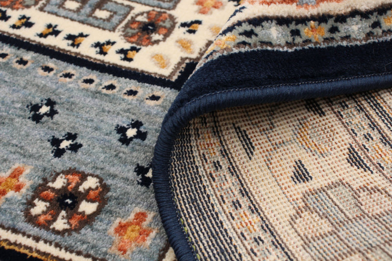 Carpette Edwin bleu marin ivoire - 5 pix 7 pi