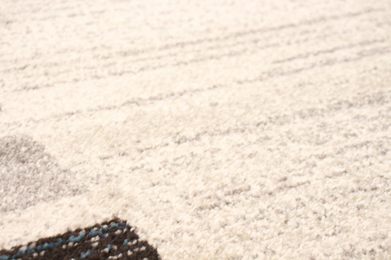 Carpette Aya ivoire-bleu - 7 pi 10 pox 10 pi 2 po