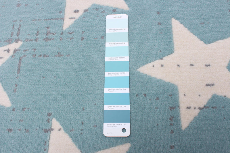 Carpette Ira turquoise 4 pi 7 po x 6 pi 7 po