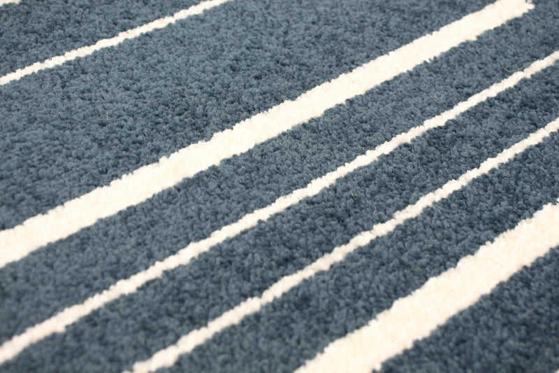 Carpette Faith couleur pétrole-crème - 5 pi 3 pox 7 pi 3 po