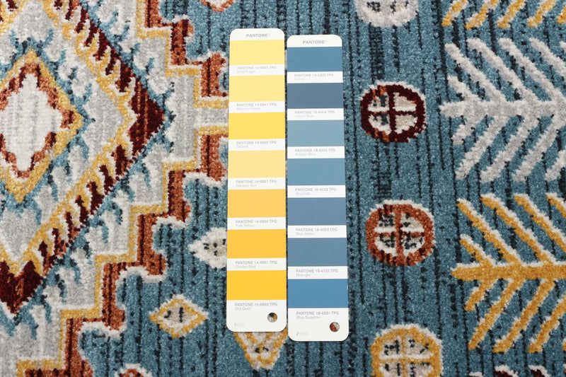 Carpette Gypsy bleue lavable à la machine - 2 pi 6 po x 8 pi 0 po