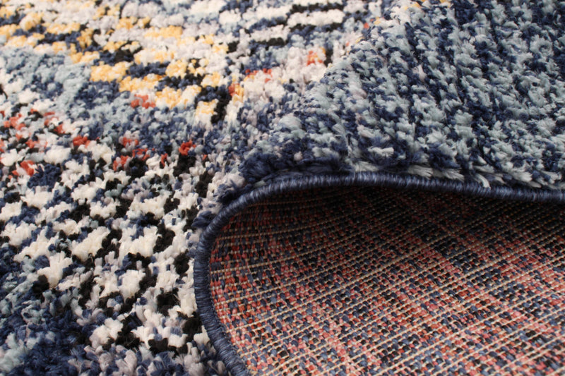 Carpette Makondo Mosaique bleu - 6 pi 7 pox 9 pi 6 po