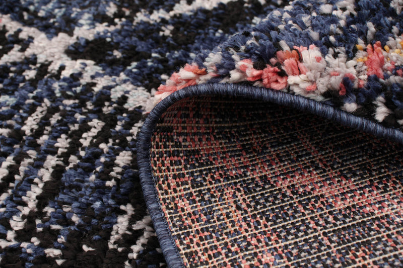 Carpette Makondo Abstract bleu marin - 6 pi 7 pox 9 pi 6 po