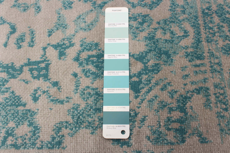 Carpette Corinne turquoise 5 pi 3 po x 7 pi 7 po
