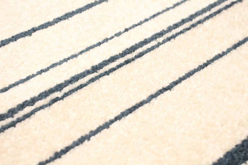 Carpette Faith crème-couleur pétrole - 5 pi 3 pox 7 pi 3 po