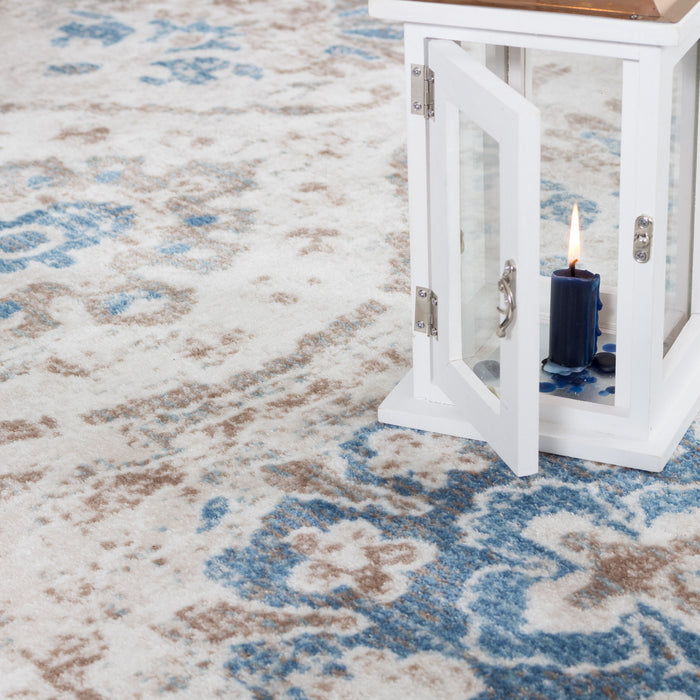 Carpette Shi Flora bleue 3 x 5