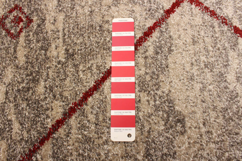 Tapis Grande Ivoire / Rouge 7pi 10 po X 10pi 2po