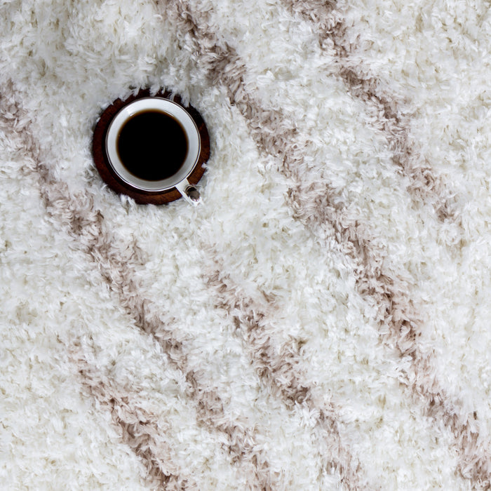 Carpette Ker crème à rayures 4 x 6