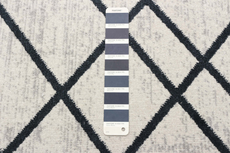 Carpette Damali ivoire et bleue lavable à la machine - 2 pi 6 po x 8 pi 0 po