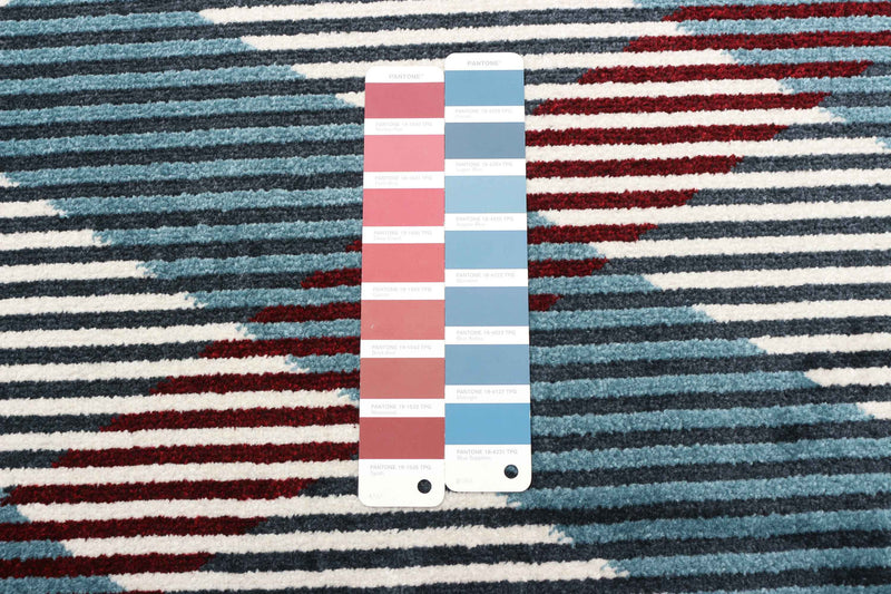 Carpette Kors bleue lavable à la machine - 3 pi 0 po x 5 pi 0 po