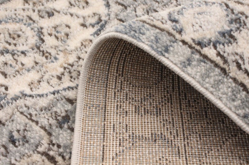 Carpette Octavian Tabriz bleu-ivoire - 2 pi 7 pox 8 pi 2 po